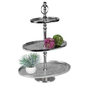 Support à gâteau rond en aluminium classique pour la maison, l'hôtel, la décoration de fête d'anniversaire - Product Image 1