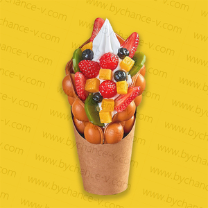 Accesorios de merchandising visual, modelos de cono de helado de gofre de burbujas artificiales <span class=keywords><strong>para</strong></span> tienda de postres, panadería, tienda, decoración de ventanas, exhibición - Product Image 4