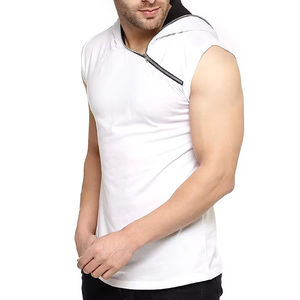 Hot Selling Winter 100% Cotton <b>Sleeveless</b> Gym Hoodie for <b>Men</b> with Custom Logo Printing Anti-Pilling & Breathable Sporty Design - Product Image 6