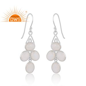 Pendientes colgantes de piedras preciosas de piedra de luna arcoíris Natural de plata esterlina más vendidos, fabricante de joyería personalizada - Product Image 3