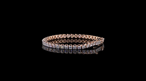 <b>Rose</b> <b>Gold</b> Lab Created Diamond Tennis <b>Bracelet</b>, Sustainable Fine Jewelry for Women - Product Image 2