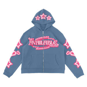 เสื้อฮู้ดผ้าฝ้าย100% 420กรัมโอเวอร์ไซส์แบบพรีเมี่ยมติดทนนานพิมพ์ลายแบบมีฮู้ดพิมพ์ลายพัฟและพิมพ์ลายฤดูหนาว - Product Image 3