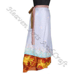 Nuevo vestido envolvente sin mangas para mujer, ropa reversible de seda mágica de 38 pulgadas, falda envolvente, tubo Halter, seda vintage hecha a mano India - Product Image 4