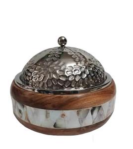 Hot Pot de couleur bleu ciel Hot Pot en bois et acier inoxydable en métal avec couvercle et casserole de haute qualité Gulf trending hot Pot - Product Image 5