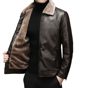 OEM Custom Logo Fashion Outdoor Men Streetwear Leather Jacket <b>Coat</b> - Product Image 2