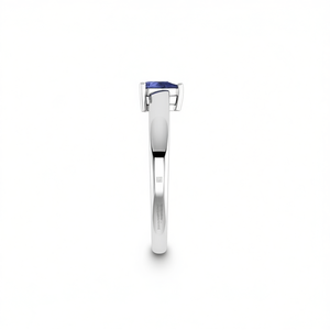 Anello con Tanzanite Naturale Taglio a Pera 5x3mm in Argento Sterling 925 Gioiello Classico da Donna per Uso Quotidiano - Product Image 2