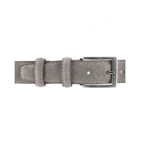 DV GROUP Cinturones de Hombre de Cuero Genuino de Ante Gris Paloma Hechos a Mano en Italia de Alta Calidad de 3.5cm/1.37in con Hebilla de Aleación de 105-130cm