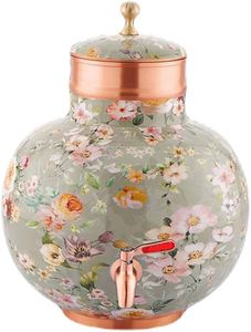 Handmade Enamel Coated Copper <b>Water</b> <b>Container</b> with Lid Hand Grip Coated for Kitchen Home Hotel & Restaurant Decor - Product Image 3