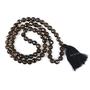 Collar Mala de Cuarzo Ahumado, Piedra Preciosa Natural Curativa para Conexión y Protección - Product Image 1