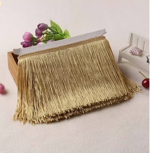 Frange à pampilles dorée tendance de 10 cm, 15 cm, 20 cm, 30 cm pour couture, bordure et artisanat, vente en gros, 5 yards/lot, franges à pampilles perlées, garniture en dentelle - Product Image 2