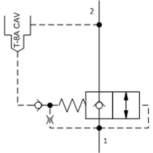 Válvula direccional de 2 vías Sun Hydraulics con cavidad de control T-8A integrada - control 1-2 DFFA8DN - Product Image 1
