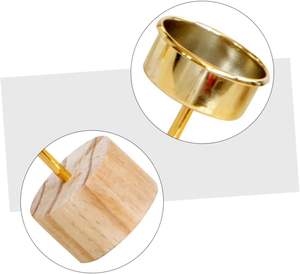 Bougeoir chauffe-plat en bois bougeoir doré nordique bureau Topper cheminée décor bois décor mariage décor bois bougie support - Product Image 6