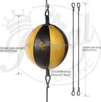 Sac de frappe lourd de boxe thaïlandaise double extrémité avec logo personnalisé Royal Boxing, ballon de vitesse durable en cuir pour entraînement au sol/plafond