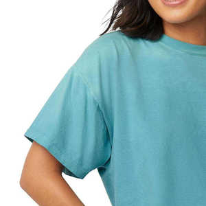 High Quality Fitness Gym <b>Crop</b> <b>Top</b> T Shirts Breathable Cotton Crewneck Customize T Shirts for Women - Product Image 6