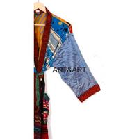 Kimono Maxi Boho Hippie Elegante Hecho a Mano de Alta Calidad para Primavera, Verano y Otoño, Ropa de Noche, Estilo Indio, Ultra Suave, Transpirable, con Parches