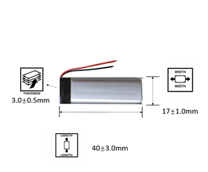 401730 401730-<span class=keywords><strong>2</strong></span> 폴리머 리튬 배터리 150mAh 3.7V <span class=keywords><strong>2</strong></span>선 교체 배터리 고용량 충전식 스피커 배터리 - Product Image 3