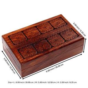Caja de Joyería de Madera Hecha a Mano y Personalizada con Tallado Tradicional para Exhibición en Hogar, Oficina o Boutique - Precio de India - Product Image 4