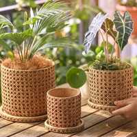 Pot de fleurs suspendu en ciment marron, pour intérieur et extérieur, moderne, classique, écologique, décoration de jardin