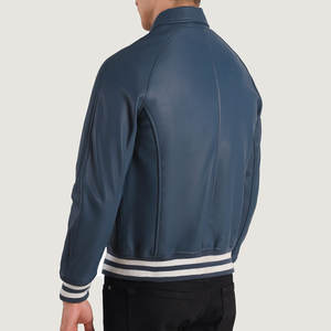 Meilleurs vêtements d'extérieur Veste en cuir de couleur unie pour hommes Matériau en cuir de vachette Fabriqué en vêtements de moto Veste en cuir pour hommes - Product Image 4