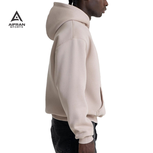 AIFRAN Sweat à capuche de luxe 100% coton 400 g/m² lourd pour homme, coupe ample et carrée, uni, streetwear, personnalisable, Tech Pack - Product Image 1