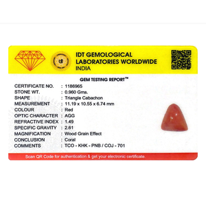 พลอยสังเคราะห์สีขาวคุณภาพสูง 4.8 กะรัต ขนาด 8 มม. ขัดเงา สีแดงคอรัล - Product Image 4