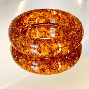 Bracelet en ambre cognac fabriqué en ambre baltique naturel 62 mm ; Bracelet en ambre doré couleur cognac - Product Image 3