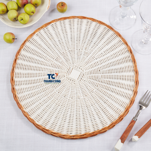 Manteles individuales de ratán tejidos a mano al por mayor en estilo bohemio y vintage, Decoración de mesa ecológica para comedor hecha en Vietnam - Product Image 1