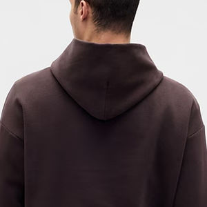 เสื้อฮู้ดดี้ผู้ชายทรงหลวม แขนยาว ปลายแขนแบบริบ พร้อมโลโก้ปรับแต่งได้ มีกระเป๋าแบบจิงโจ้ - Product Image 5