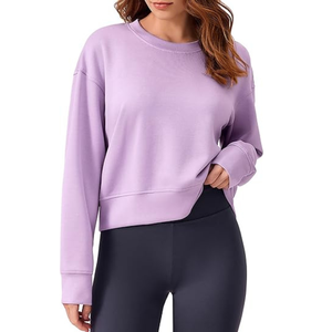 Sweat-shirts pour femmes 2026, tendance, surdimensionnés, à manches longues, coupe courte, confortables et élégants pour l'hiver, fabriqués au Bangladesh - Product Image 1