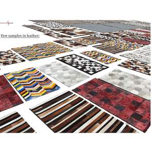 Auténtica alfombra de cuero de vaca de alta calidad cosida 100% lujosa alfombra de piel de vaca bordada oración decoración Interior de la habitación del hogar - Product Image 5