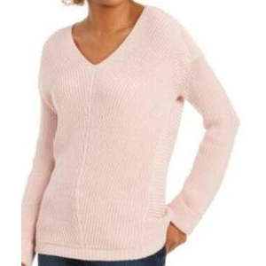Maglione con Cappuccio da Donna Charter Club in Cotone Premium Testurizzato con Scollo a V, Casual, Moda Autunno Inverno, Logo Frontale, Rosa, Taglia Piccola - Product Image 3