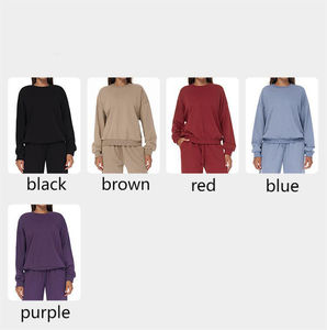 ชุดวอร์ม2ชิ้นสำหรับผู้หญิงชุดวอร์มผ้าฝ้ายสำหรับใส่วิ่งชุดวอร์มแบบลำลองออกแบบโลโก้ได้ตามต้องการ2025 - Product Image 4