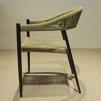 Chaise de bistrot empilable en aluminium pour balcon, jardin et extérieur, tressée en corde, directement de l'usine