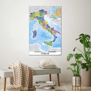 Mapa político físico rasca y gana de Italia, póster Karte Von Italien - Product Image 3