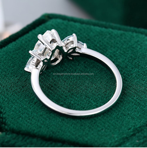 2.5ctw 5*7ลูกแพร์และ2.5*5 Marquise Moissanite เพชรแหวนหมั้น S925หรูหราสีเงินที่มีหินด้านข้างสำหรับงานแต่งงานหรือของขวัญ - Product Image 4