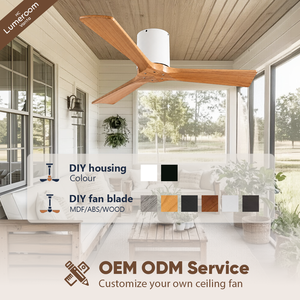 42 Inch <b>Ceiling</b> <b>Fan</b> Without Light, Flush Mount Solid Wood Blades, 6 Speed <b>Remote</b> <b>Control</b>, Reversible DC Motor for Bedroom - Product Image 4