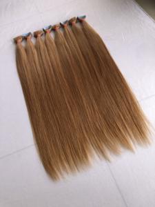 Extensions de cheveux en ruban Remy lisses alignées sur des cuticules vierges malaisiennes de 24 pouces, couleur #12, vente en gros de vendeur de cheveux indiens - Product Image 3