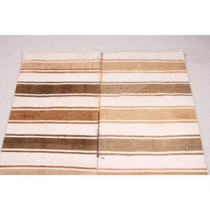 Turkish Vintage Runner Rug 3.9x11.2 ft, Kilim <b>Brown</b> <b>Wool</b> Rug - Product Image 4