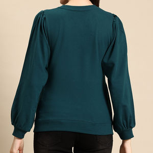 Sweat-shirts de sport décontractés pour femmes grandes tailles, coupe ajustée, manches longues, respirants, en polaire, avec personnalisation sur le devant - Product Image 3