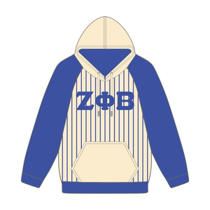 Zeta Phi Beta corps neutre bleu Raglan fines rayures pull à capuche grec sororité vêtements personnalisé Divine Nine HBCU vêtements - Product Image 2