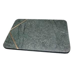 Planche à découper en marbre et bois pour les fruits et légumes avec poignée pour la cuisine Planche à découper avec marbre blanc et bois fini - Product Image 2