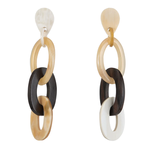 Boucles d'oreilles chandelier en corne de boeuf 100% naturelles et écologiques pour femmes et filles - Product Image 3