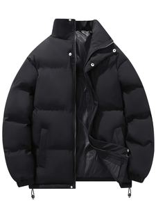 Chaqueta acolchada OEM para hombre más vendida, tela de cuero de venta directa de fábrica de alto fabricante con decoración de piel - Product Image 5