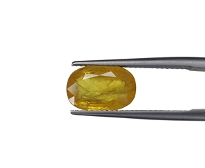 Zafiro amarillo natural de calidad fina, corte ovalado calentado, tamaño de anillo de 4,70 quilates, piedra de nacimiento de septiembre para hacer anillos y colgantes - Product Image 1