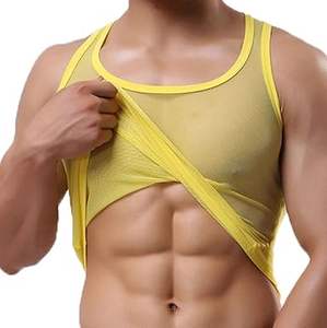 Spring Summer American Street Vintage Trendy Sleeveless Mesh <b>Tank</b> <b>Top</b> Solid <b>Black</b> Eco-Friendly Breathable Quick Dry 100% <b>Men's</b> - Product Image 5