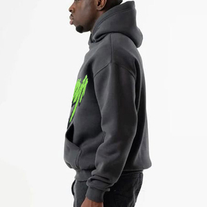 Sudadera con capucha de gran tamaño de algodón personalizada de alta calidad para hombre, ropa de calle, técnicas de teñido liso Digital de invierno - Product Image 3