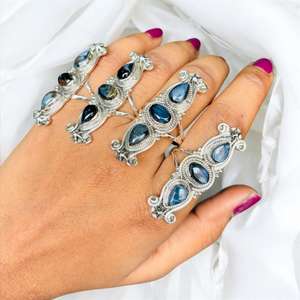 Anillo de diseño de Plata de Ley 925 al por mayor, juego de bisel de piedras preciosas de pietersite original, joyería hecha a mano de moissanita para fiestas - Product Image 1