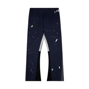 Haute qualité hommes Vintage lavage à l'acide Flare pantalons de survêtement 100% coton Streetwear mi Logo personnalisé broderie cordon nouvel hiver - Product Image 5