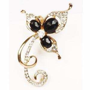 Urthn Trendy Gold-Plated Black Austrian Stone Ear Cuff Diamond Zircon Encrusted Platinum Rose Gold para bodas Fiestas-1302502 - Product Image 1