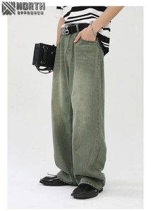 Pantalones vaqueros rectos personalizados de otoño e invierno para hombre, pantalones vaqueros holgados de Hip Hop, lavados, Oem, moda personalizada, transpirables, de secado rápido, ligeros - Product Image 5